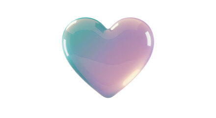 Glossy gradient heart floating isolated