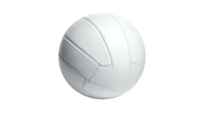 White volleyball centered, slightly angled, isolated on a black background