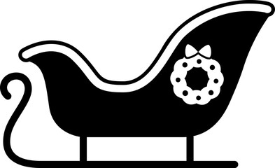 Christmas Santa sleigh silhouette vector. 
Santa sleigh templates for kids isolated.
Transparent background. SVG.