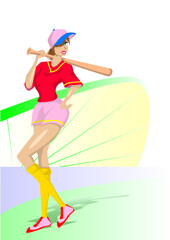 ベースボール　女性　野球