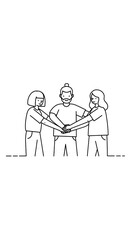 Group of people with hands together