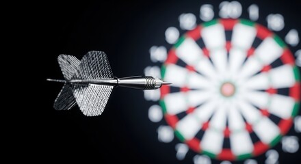 Precision dart hitting bullseye on dartboard in focused throw close-up