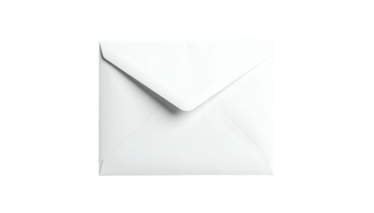 Simple bright white invitation envelope lying flat on black