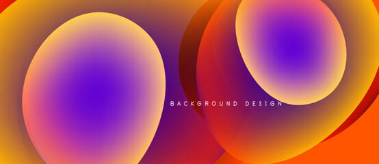 Abstract colorful design. Gradient circles overlap, creating vibrant visual effect. Modern background suitable for various projects.