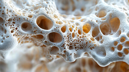 Microscopic view reveals structure of porous bone tissue Generative AI