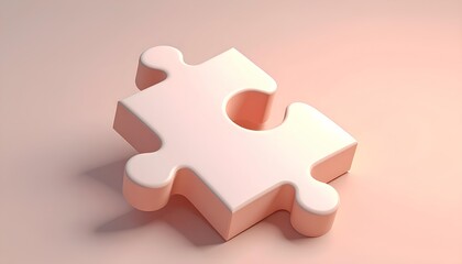 Minimalist Puzzle Piece Grainy Texture, Simple Illustration for Firefly