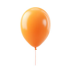 Single, bright orange balloon against black background.  A smooth, glossy balloon with a thin red string