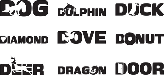 Bold Minimal Letter D Typography Silhouette – Modern Alphabet Design for Logo, Poster, and T-Shirt Art