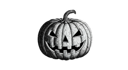 Jack o lantern carved pumpkin illustration