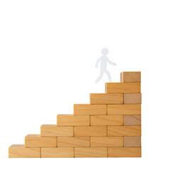 Man climbing stairs conceptual illustration