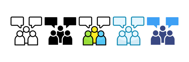 Team Communication Icon Set Multiple Style Collection