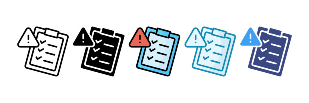 Risk Assessment Icon Set Multiple Style Collection
