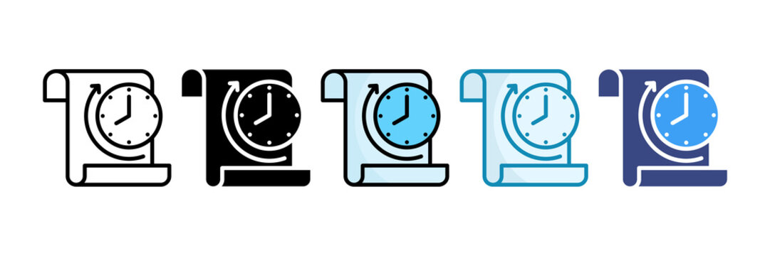 Time Tracking Icon Set Multiple Style Collection