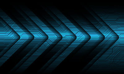 Abstract blue metallic arrow direction cyber geometric design modern technology futuristic background vector