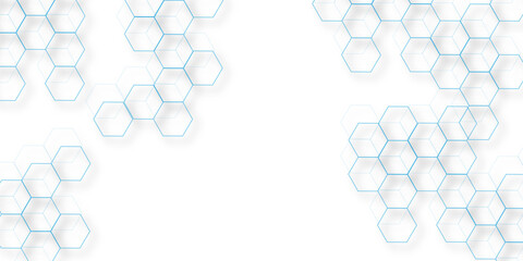 abstract geometric blue texture background. blue hexagon 3D background texture. 3d rendering illustration. Clear pattern abstract background hexagon .Futuristic abstract banner.	