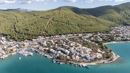 Aerial View of Güvercinlik Village, Bodrum, Turkey with Stunning Landscape