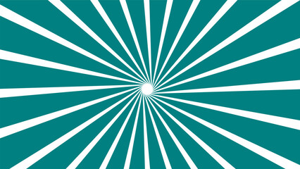 Teal and white sunburst abstract background with dynamic radial rays. Modern geometric pattern ideal for posters, wallpapers, packaging, retro art, or minimalist digital design.