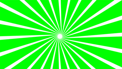 Bright green radial burst background with white rays emanating from the center. Perfect for poster design, comic style, pop art, energetic themes, and abstract graphic projects.