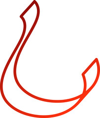 Red ribbon line. Decoration for party, holiday