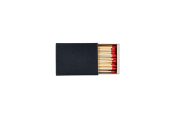 Matchbox with Matches on Black Background