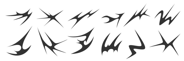 sharp abstract spiky shapes in yk aesthetic style