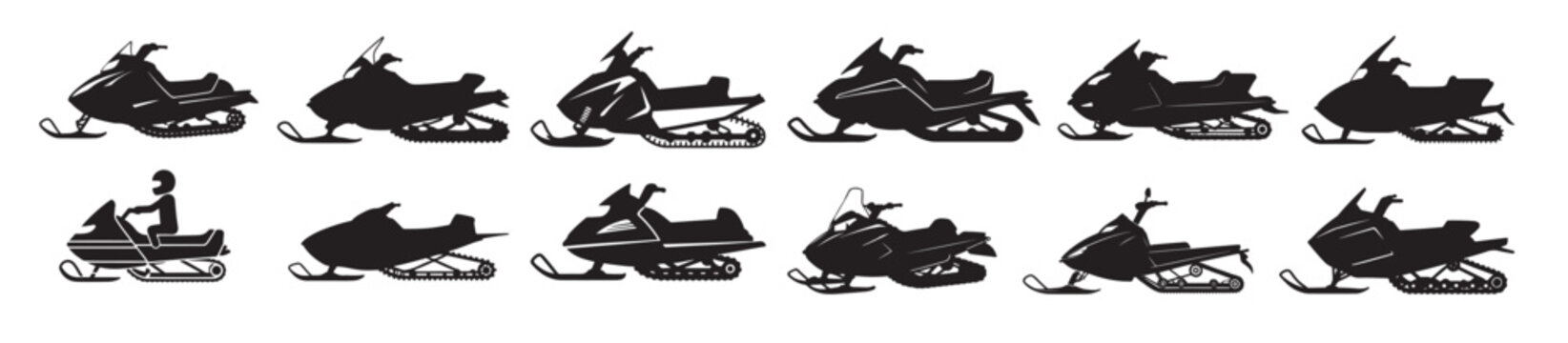 snowmobile silhouette white background