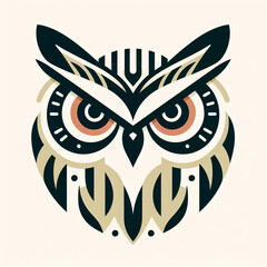 Geometric Owl Logo Design in Minimalist Style