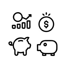 Financial growth and savings icons