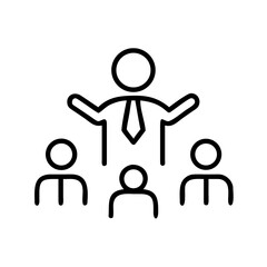 Leader with team, representing leadership and teamwork