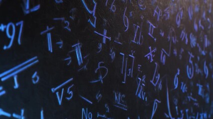 Exploration of Mathematical Formulas and Symbols Illuminated on a Dark Background Unveiling the Complexity of Mathematical Concepts and Theories Through Visual Representation - Powered by Adobe