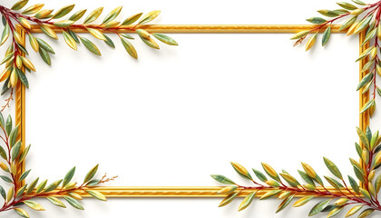 Decorative leaf frame design for art projects nature inspired digital illustration