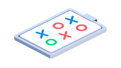 Tictactoe game, showcasing a partially completed match with x and o symbols, representing strategy and game playing