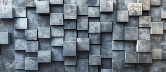 Abstract Grey Cubes 3D Rendering