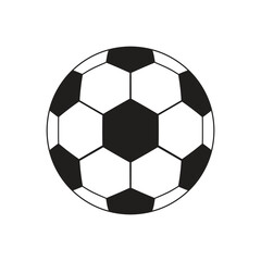 Fototapeta premium Black and white soccer ball with classic panel design, ready for a kick-off on the field.