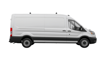 White cargo van isolated delivery vehicle