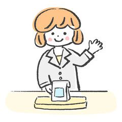 Pharmacist handing out medicine at reception