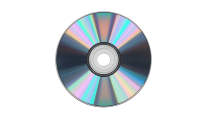 Shiny Compact Disc Isolated on Black Background