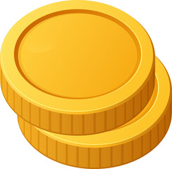 Stacked coins represent value and wealth accumulation. Gold coins symbolize prosperity and treasure.