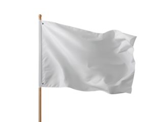 White flag waving surrender sign isolated