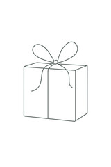 Gift box with ribbon in minimalist style for Christmas celebration  