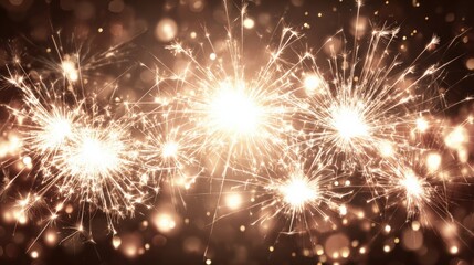 Fototapeta premium Festive Sparklers Bursting with Light: A Celebratory Background for Holiday Events and Special Occasions