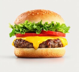 Cheeseburger on a light background