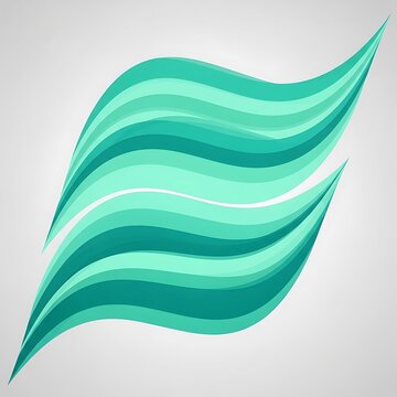Abstract Teal Wave Design.