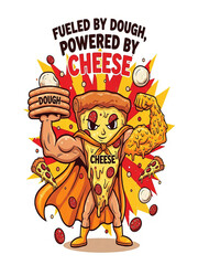 Obraz premium pizza circus clown vector illustration