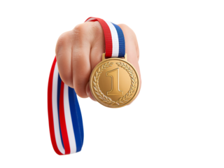 Hand Holding Gold Medal First Place Award