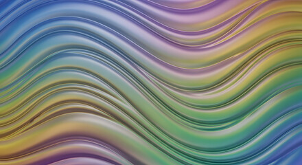 Obraz premium Abstract flowing waves of iridescent colors, creating a mesmerizing and tranquil visual experience