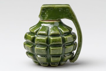 A Green Training Grenade in Front of a Light Background
