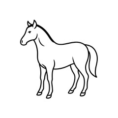 Obraz premium Horse standing in black and white on transparent background silhouette