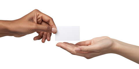 Obraz premium Handing Over Business Card Presentation Concept