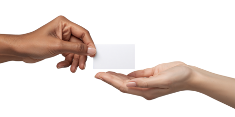 Handing Over Business Card Presentation Concept